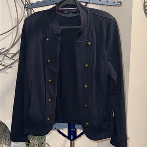 Tommy Hilfiger Navy Blue Military-Style Blazer